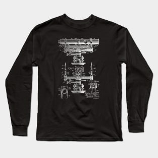 convertible builder's level and transit Vintage Patent Drawing Long Sleeve T-Shirt